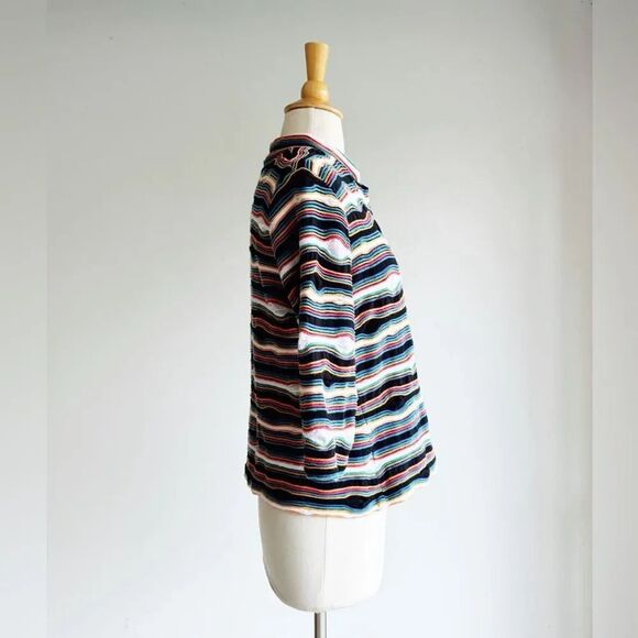 ANDRIA LIEU Funky Textured Knit Multicolor Cardigan  L - Picture 3 of 6